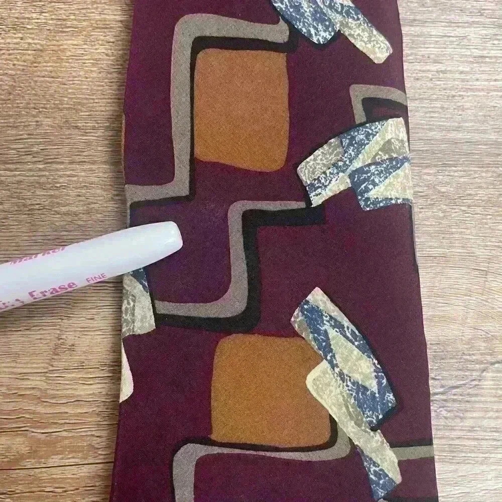 Vintage Christian Dior Men's Tie Geometric 80s 90s 100% Silk 3.5